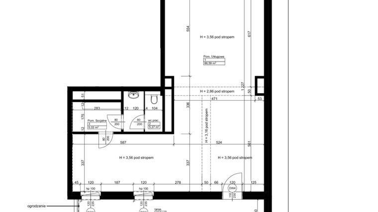 Rzut - Lokal użytkowy na sprzedaż 1 pokój o powierzchni 96,99 m² - numer A2/1/0/1 w Malta Wołkowyska etap III