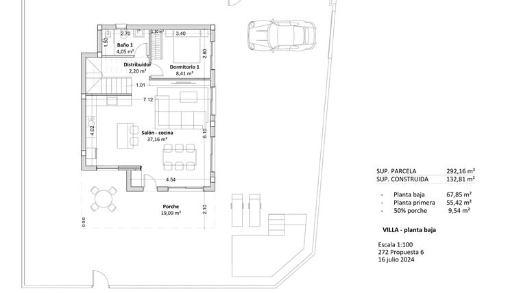 Rzut - Mieszkanie na sprzedaż 4 pokoje o powierzchni 133 m² - numer 104A w Apartamenty w Pilar de la Horadada -  37538395
