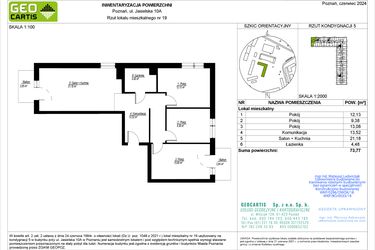 Rzut - Mieszkanie na sprzedaż 4 pokoje o powierzchni 73,77 m² - numer A19 w Jasielska 8C