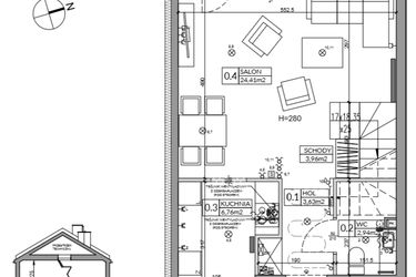 Rzut - Dom na sprzedaż 4 pokoje o powierzchni 83,33 m² - numer 32B w Nova Magdalenka 7 etap IV