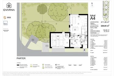 Rzut - Dom na sprzedaż 5 pokoi o powierzchni 220,65 m² - numer A4 w Osiedle Gvarna