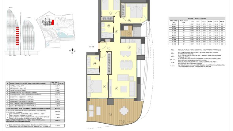 Rzut - Mieszkanie na sprzedaż 3 pokoje o powierzchni 134 m² - numer 12-G4-159 w Apartamenty w Benidorm - 28229441