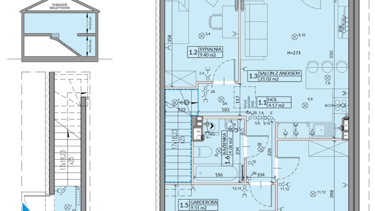 Rzut - Mieszkanie na sprzedaż 4 pokoje o powierzchni 64,03 m² - numer 33B w Domy na Witosa etap 1B