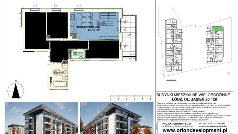 Rzut - Mieszkanie na sprzedaż 4 pokoje o powierzchni 66,18 m² - numer C36 w Duo Park