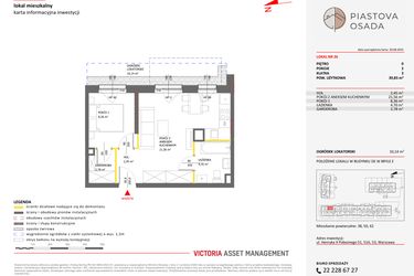 Rzut - Mieszkanie na sprzedaż 2 pokoje o powierzchni 39,85 m² - numer E.26 w Piastova Osada
