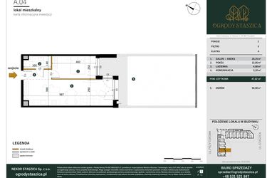 Rzut - Mieszkanie na sprzedaż 2 pokoje o powierzchni 47,62 m² - numer A.04 w Ogrody Staszica