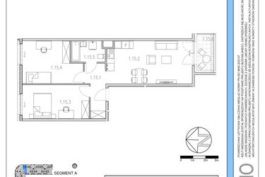 Rzut - Mieszkanie na sprzedaż 3 pokoje o powierzchni 61,47 m² - numer 15 w Osiedle Solne etap II