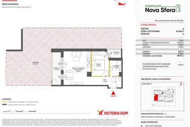 Rzut - Mieszkanie na sprzedaż 2 pokoje o powierzchni 41,9 m² - numer 244 w Miasteczko Nova Sfera 3