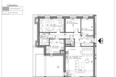 Rzut - Mieszkanie na sprzedaż 4 pokoje o powierzchni 93,9 m² - numer B4.30 w Osiedle Dolina Cisów - bud. B4 i B5