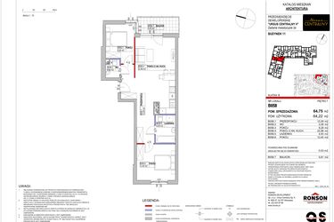 Rzut - Mieszkanie na sprzedaż 3 pokoje o powierzchni 64,72 m² - numer 11.B058 w Ursus Centralny etap V