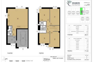 Rzut - Dom na sprzedaż 5 pokoi o powierzchni 139,35 m² - numer 41/16/A w Zegrze Residence