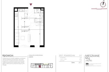 Rzut - Mieszkanie na sprzedaż 1 pokój o powierzchni 38,21 m² - numer 15 w Pękowicka 96
