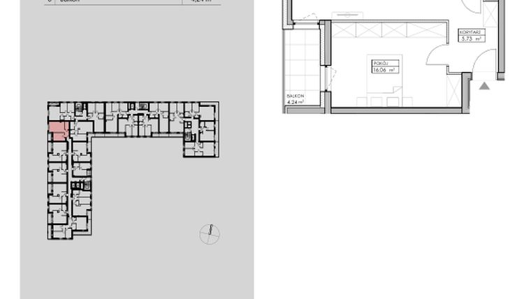 Rzut - Mieszkanie na sprzedaż 2 pokoje o powierzchni 55,24 m² - numer A25 w Niebieski Bursztyn