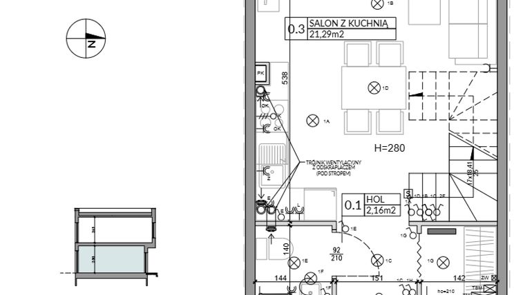 Rzut - Dom na sprzedaż 3 pokoje o powierzchni 62,16 m² - numer 23 w Boska Ksawerowska 2 etap 2