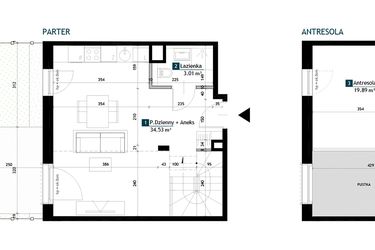 Rzut - Mieszkanie na sprzedaż 1 pokój o powierzchni 57,43 m² - numer AC0004 w Viva Cité 2