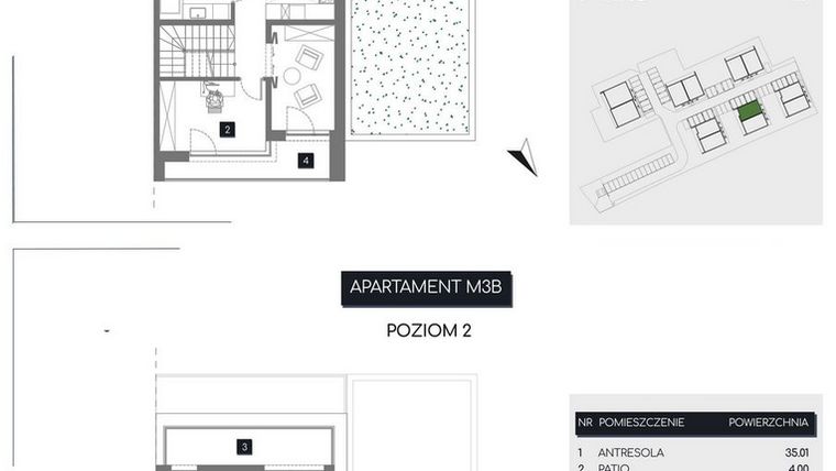 Rzut - Mieszkanie na sprzedaż 3 pokoje o powierzchni 114,6 m² - numer M3B w Rudava Park
