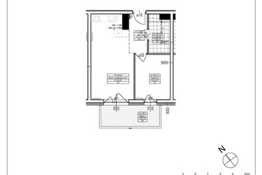 Rzut - Mieszkanie na sprzedaż 2 pokoje o powierzchni 40,9 m² - numer A1.13 w Osiedle Zielone bud. A1, B8