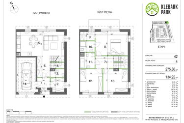 Rzut - Dom na sprzedaż 4 pokoje o powierzchni 134,92 m² - numer 42 w Klebark Park