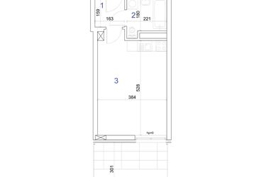 Rzut - Mieszkanie na sprzedaż 1 pokój o powierzchni 27,75 m² - numer 6A.21 w Mierzeja Wiślana etap IV
