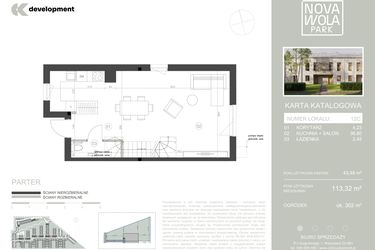 Rzut - Dom na sprzedaż 4 pokoje o powierzchni 113,32 m² - numer 12C w Nova Wola Park II