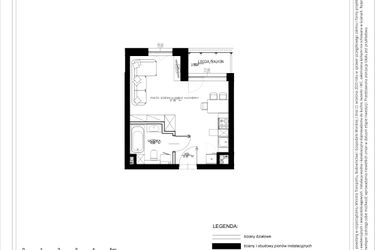 Rzut - Mieszkanie na sprzedaż 1 pokój o powierzchni 28,6 m² - numer B57 w Osiedle pod Klonami "Klonowa 11"