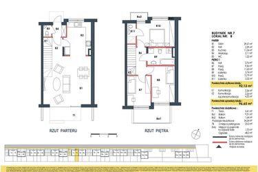 Rzut - Dom na sprzedaż 4 pokoje o powierzchni 96,72 m² - numer 7b w Waw.Re