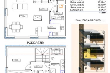 Rzut - Dom na sprzedaż 4 pokoje o powierzchni 112 m² - numer 7B w Osiedle Łanowa etap II