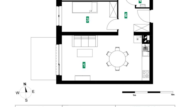 Rzut - Mieszkanie na sprzedaż 3 pokoje o powierzchni 60,06 m² - numer A.B.16 w Park Śliwowa