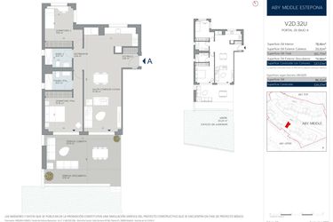 Rzut - Mieszkanie na sprzedaż 2 pokoje o powierzchni 112 m² - numer 5.0.A w Aby Middle