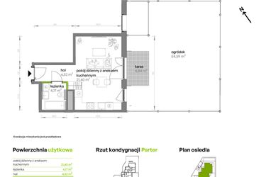 Rzut - Mieszkanie na sprzedaż 1 pokój o powierzchni 30,09 m² - numer AB0001 w Ptasia Vita