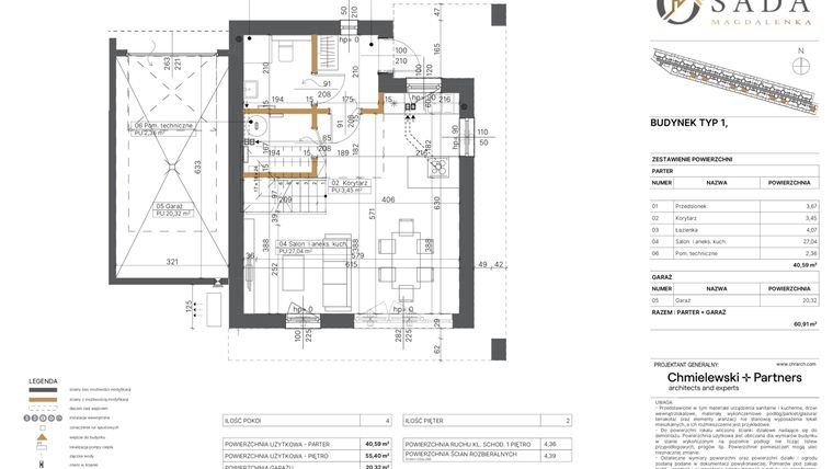 Rzut - Dom na sprzedaż 4 pokoje o powierzchni 125,06 m² - numer II/39 w Osada Magdalenka