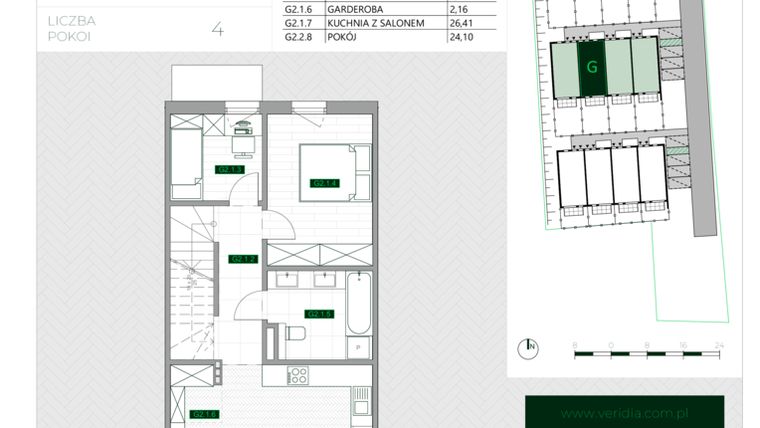 Rzut - Mieszkanie na sprzedaż 4 pokoje o powierzchni 86,2 m² - numer G2 w Zielona Krzyszkowicka