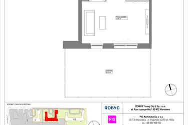 Rzut - Mieszkanie na sprzedaż 1 pokój o powierzchni 31,42 m² - numer MLAC/A/0/3 w Metro Life Apartamenty CD