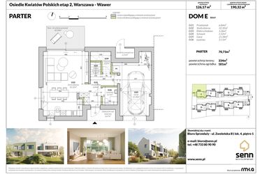 Rzut - Dom na sprzedaż 5 pokoi o powierzchni 126,17 m² - numer E w Osiedle Kwiatów Polskich etap 2