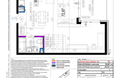 Rzut - Mieszkanie na sprzedaż 1 pokój o powierzchni 72,87 m² - numer 95 w Strumykowa