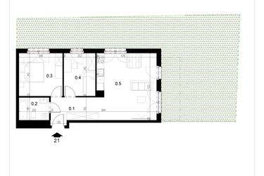 Rzut - Mieszkanie na sprzedaż 3 pokoje o powierzchni 56,83 m² - numer LM21 w Kameralna Koszykarska
