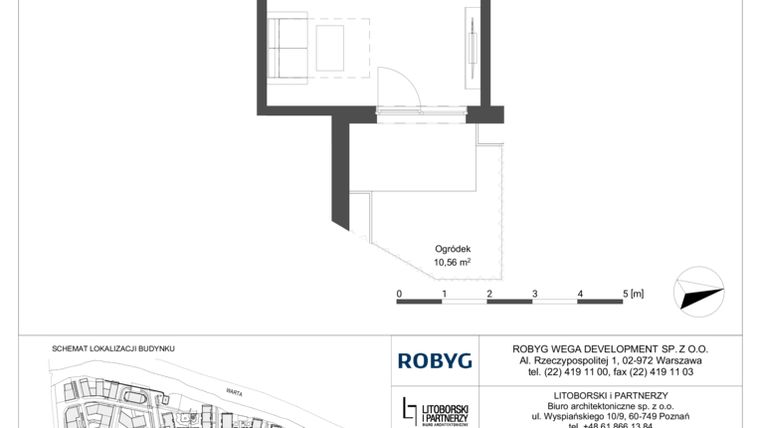 Rzut - Mieszkanie na sprzedaż 1 pokój o powierzchni 26,75 m² - numer 0M11 w Elektrovnia Garbary