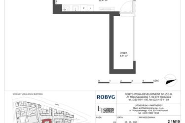 Rzut - Mieszkanie na sprzedaż 1 pokój o powierzchni 27 m² - numer 1M10 w Elektrovnia Garbary