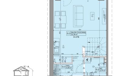 Rzut - Dom na sprzedaż 4 pokoje o powierzchni 77,99 m² - numer 40A w Osiedle Słoneczne etap IV