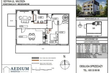 Rzut - Mieszkanie na sprzedaż 4 pokoje o powierzchni 101,8 m² - numer M4 w Miłosza Prestige