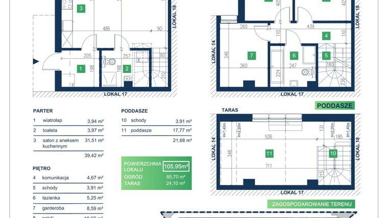 Rzut - Dom na sprzedaż 5 pokoi o powierzchni 105,95 m² - numer 16 w Vista Forest Stabłowice