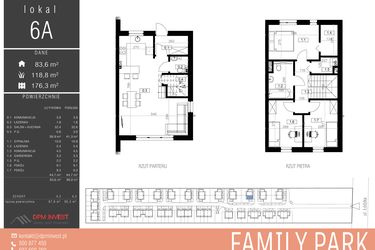 Rzut - Dom na sprzedaż 4 pokoje o powierzchni 87,9 m² - numer 6A w Family Park Ksawerów IV