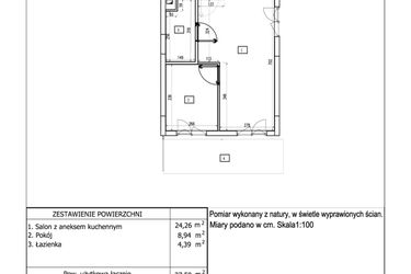 Rzut - Mieszkanie na sprzedaż 2 pokoje o powierzchni 37,59 m² - numer 68 w Aquamarina Dąbki