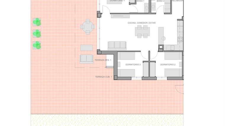 Rzut - Mieszkanie na sprzedaż 3 pokoje o powierzchni 101 m² - numer 0-7-0-3 w Apartamenty w Guardamar del Segura - 28271051