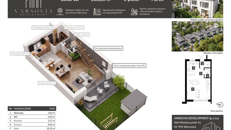 Rzut - Dom na sprzedaż 4 pokoje o powierzchni 138,85 m² - numer 1b w Osiedle Nova Przylaszczkova