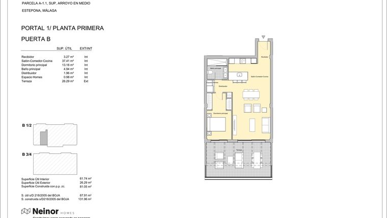 Rzut - Mieszkanie na sprzedaż 1 pokój o powierzchni 69,74 m² - numer CH-11B w Celestia Homes