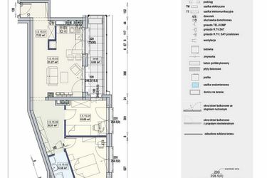 Rzut - Mieszkanie na sprzedaż 3 pokoje o powierzchni 67,51 m² - numer 1/5/15/3a w Gwarna