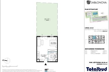 Rzut - Mieszkanie na sprzedaż 1 pokój o powierzchni 35,32 m² - numer A.0.2 w Jabłonova