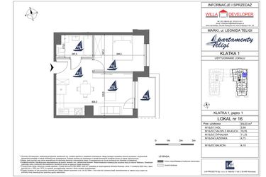 Rzut - Mieszkanie na sprzedaż 2 pokoje o powierzchni 39,03 m² - numer 16 w Apartamenty Teligi