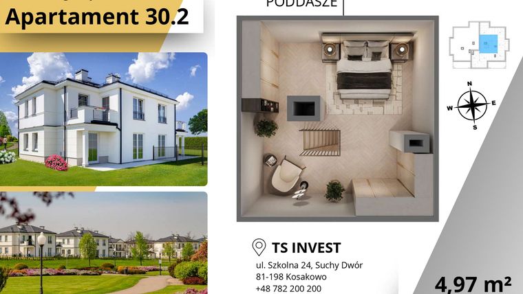 Rzut - Mieszkanie na sprzedaż 3 pokoje o powierzchni 77,58 m² - numer 30.2 w Ogrody Tesoro VI